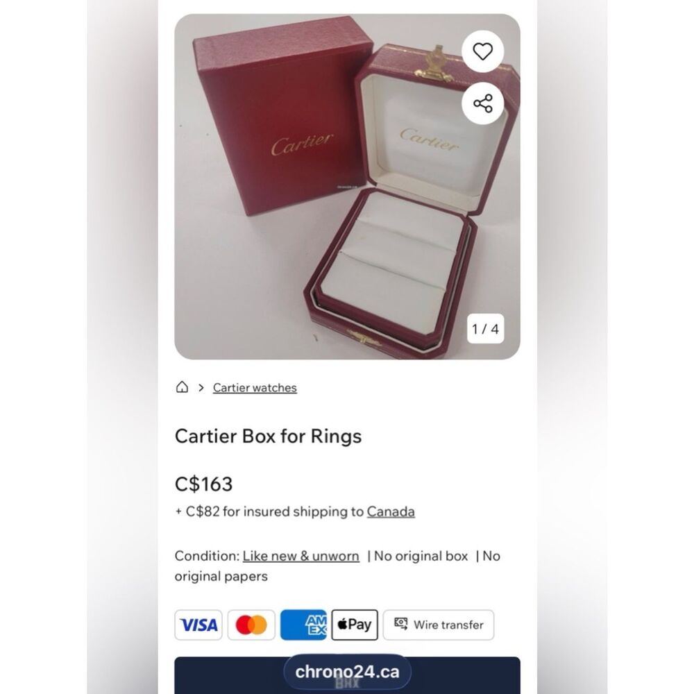 Authentic Cartier Double Wedding Rings Box - Picture 8 of 8